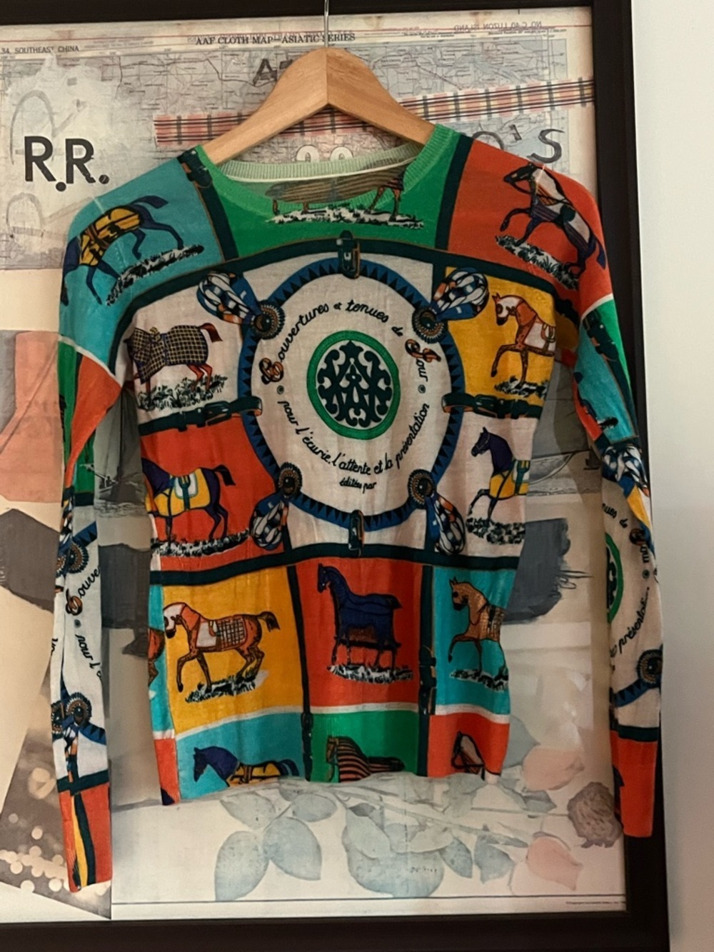 Fine Wool/Cashmere Blend Horse Equestrian Sweater S